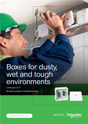 Mureva surface mounted boxes. Boxes for dusty, wet and tough environments