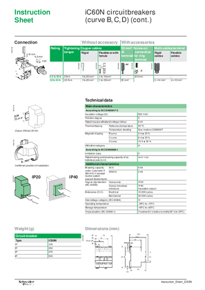 Instruction Sheet iC60N