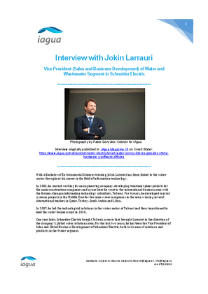 iAgua Interview with Jokin Larrauri