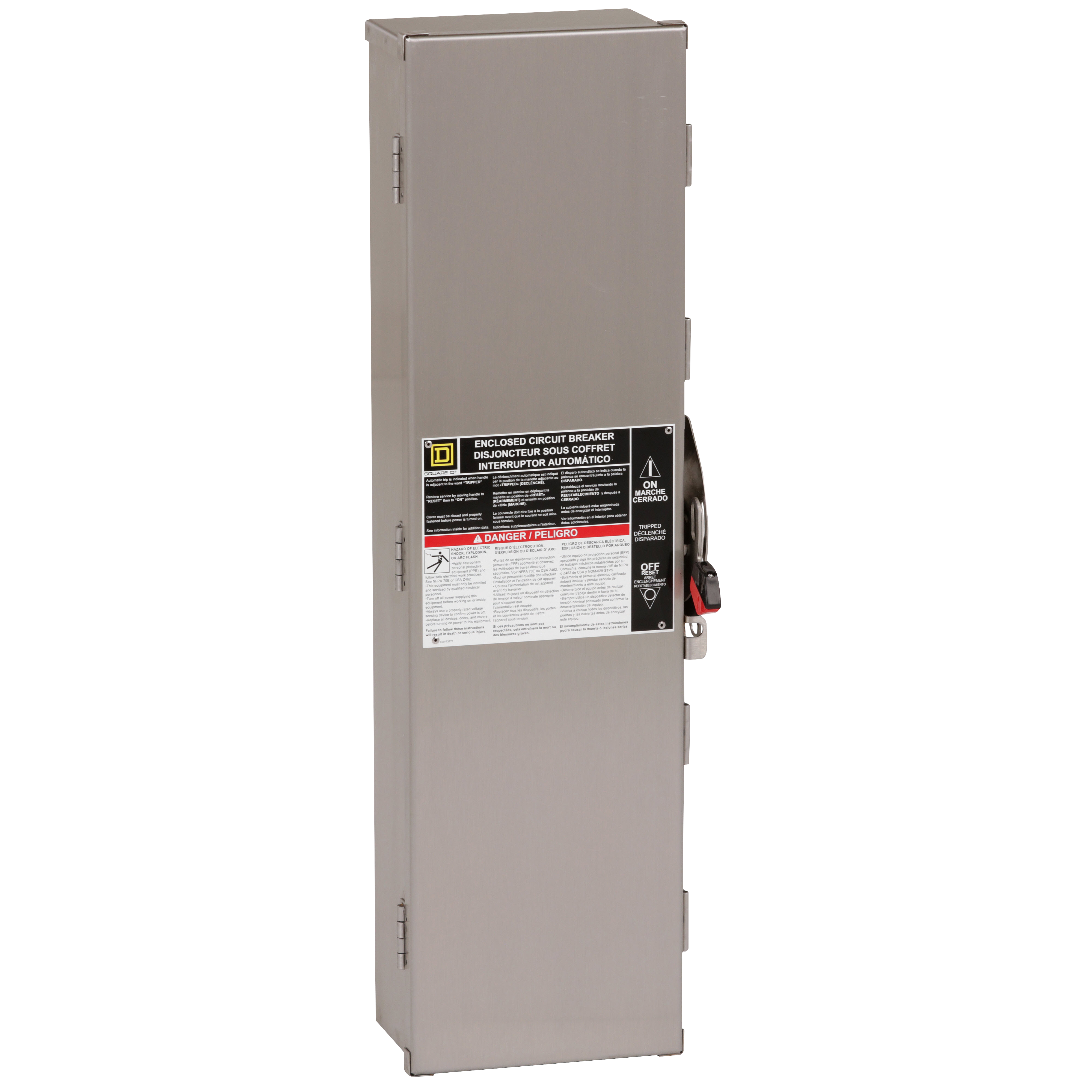 Circuit breaker enclosure, PowerPacT H/J, 15A to 250A, 2 and 3 pole, NEMA 3/3R/4/4X/5, stainless steel