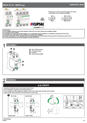Instruction sheet - Residual current circuit breaker (RCCB)
