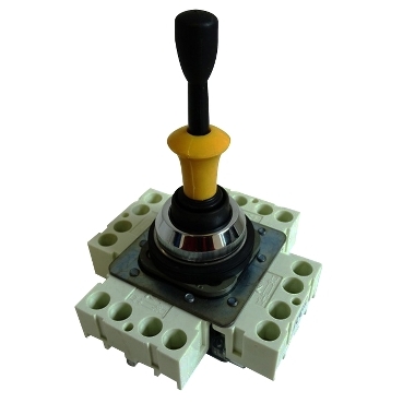 Joystick kapcsoló komplett 2-irányú 1-záró-nyitó 80mm-kar fém-előlapgyűrű Harmony XD2 Schneider