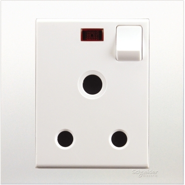 15A 250V 1 Gang Switched Socket with Neon