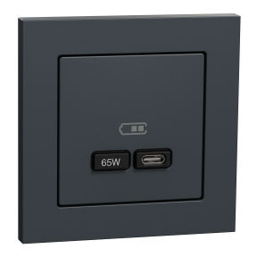 USB Ladestation Typ 1x USB C mit Power-Delivery-Technologie und 65W Ladeleistung, Merten System M-Pure, Anthrazit