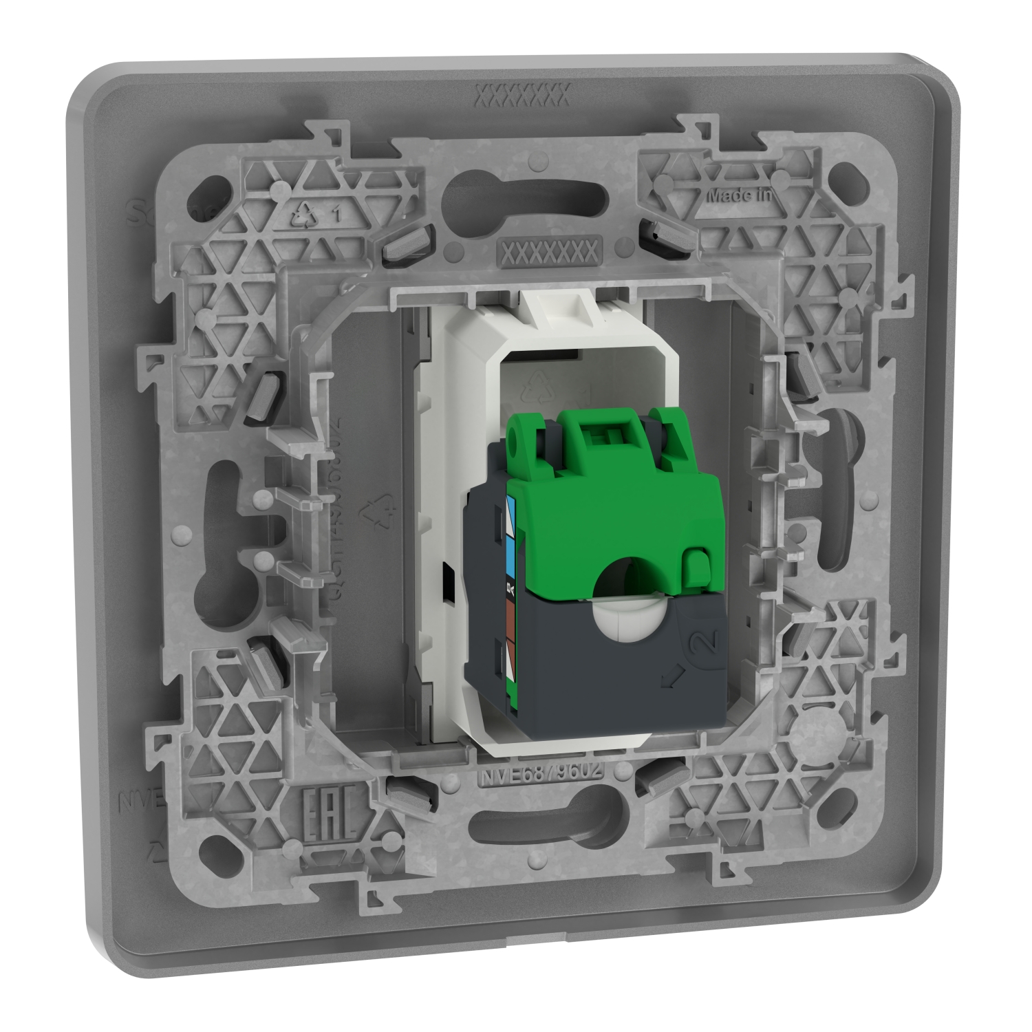 TOMA Presa RJ45 CAT5 UTP – Singola, Colore Bianco, Con Fissaggio A Viti