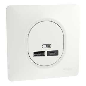 Ovalis - double chargeur USB A+C 12W - Blanc - Mat