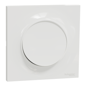 ODACE STYL - Kit bouton poussoir lumineux avec LED + plaque de finition, coloris Blanc, fixation par vis