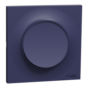 ODACE STYL - Kit bouton poussoir lumineux avec LED + plaque de finition, coloris Bleu Cobalt mat, fixation par vis