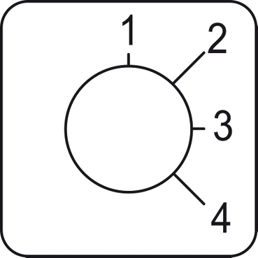 címke kézikapcsolóhoz 1-4 - 45 x 45 mm KZ18417
