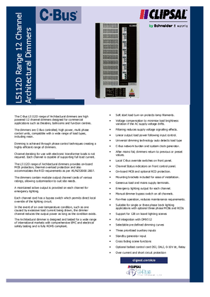 Data Sheet C-bus L51xxDxxUA Professional Universal Dimmer