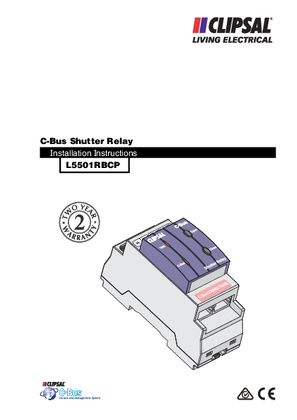 Installation instruction for L5501RBCP blind relay