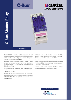 Marketing data sheet for L5501RBCP blind relay