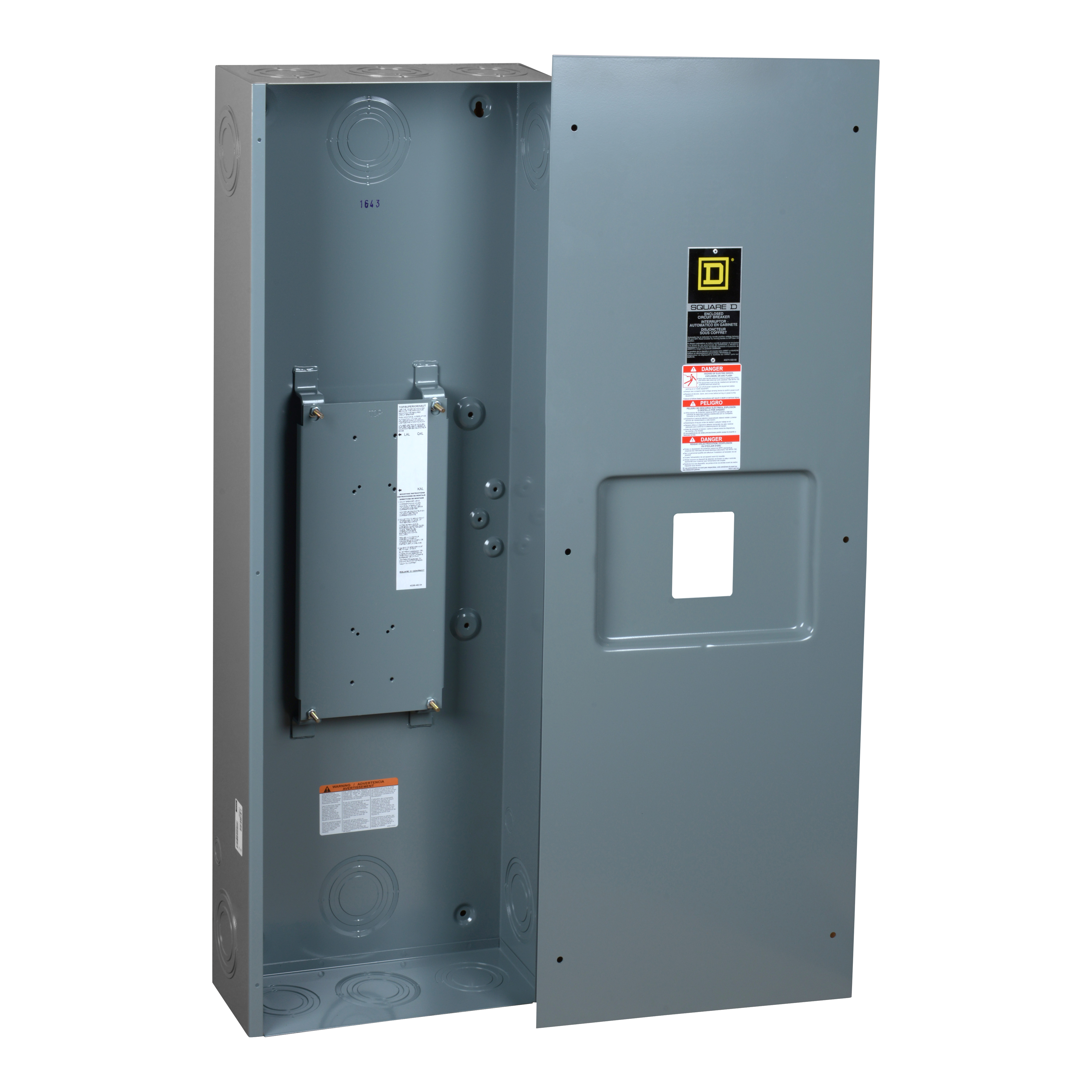 Circuit breaker enclosure, LA, 125A to 400A, NEMA 1, flush mount
