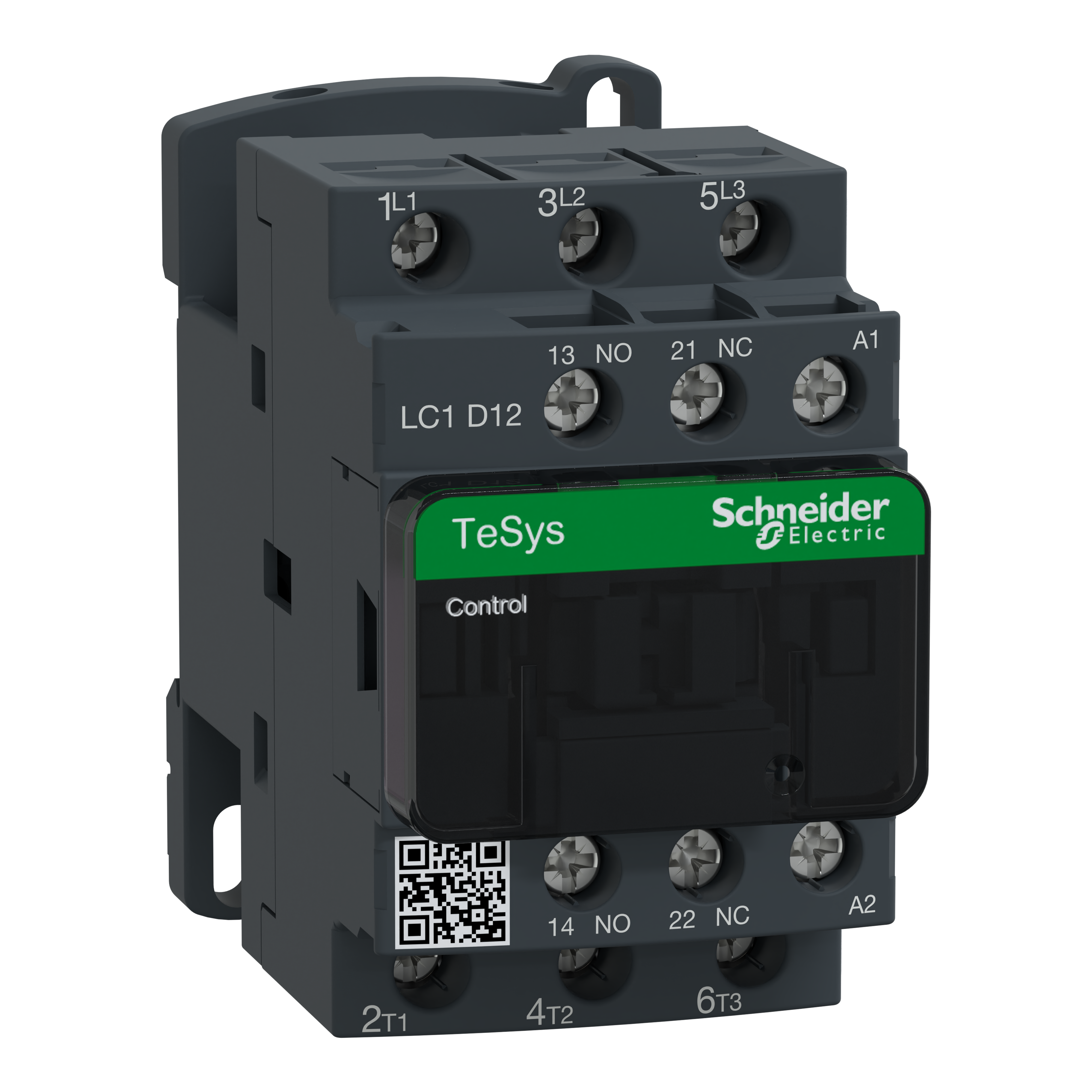 IEC contactor, TeSys Deca, nonreversing, 12A, 7.5HP at 480VAC, up to 100kA SCCR, 3 phase, 3 NO, 24VAC 50/60Hz coil, open