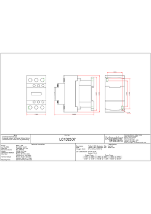Technical drawing for LC1D25D7_CAD_DOC