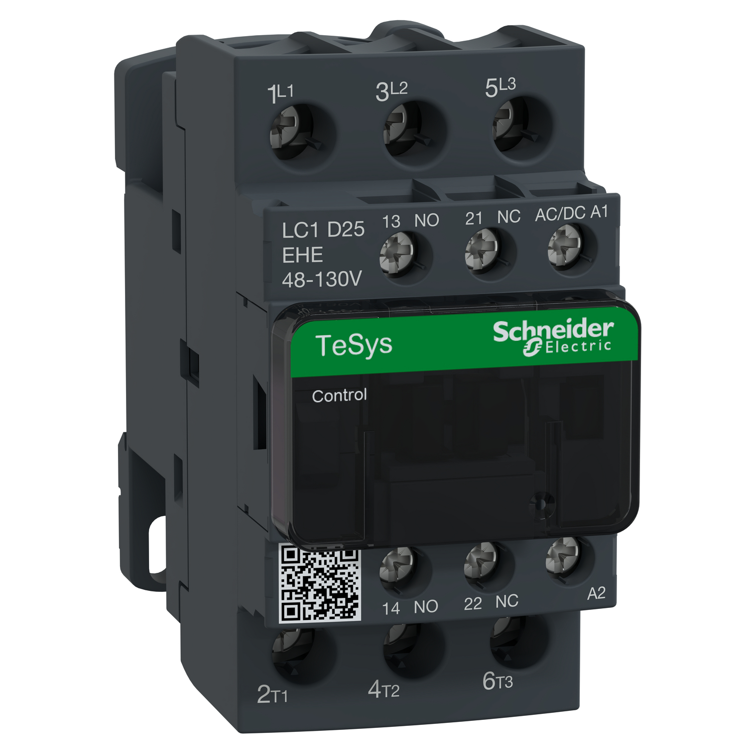 lC1D25EHE lC1D25EHE KONTAKTOR TeSys_D 3P 25A 100-250V AC/DC TeSys D kontaktor 3p 25A AC-3 do 440V kalem 48-130V AC/DC. grupa proizvoda: TeSys - ime proizvoda: TeSys D Green - tip proizvoda ili komponente: kontaktor - primena kontaktora: rezistivno optereÄ‡enje, upravljanje motorom - raspored kontakata: 3 NO - [Ie] nazivna radna struja: 40 A (<= 60 Â°C) pri <= 440 V AC-1 za kolo napajanja, 25 A (<= 60 Â°C) pri <= 440 V AC-3 za kolo napajanja - snaga motora kW: 11 kW pri 440 V AC 50 Hz AC-3, 15 kW pri 660...690 V AC 50 Hz AC-3, 11 kW pri 415 V AC 50 Hz AC-3, 11 kW pri 380...400 V AC 50 Hz AC-3, 15 kW pri 500 V AC 50 Hz AC-3, 5.5 kW pri 220...230 V AC 50 Hz AC-3 - snaga motora hp: 15 hp pri 460/480 V AC 60 Hz za trofazne motori, 2 hp pri 115 V AC 60 Hz za monofazne motori, 7.5 hp pri 200/208 V AC 60 Hz za trofazne motori, 7.5 hp pri 230/240 V AC 60 Hz za trofazne motori, 20 hp pri 575/600 V AC 60 Hz za trofazne motori, 3 hp pri 230/240 V AC 60 Hz za monofazne motori - napon upravljaÄŤkog kola: 48...130 V AC 50/60 Hz, 48...130 V DC - tip kalema: AC