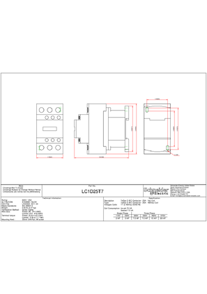 Technical drawing for LC1D25T7_CAD_DOC