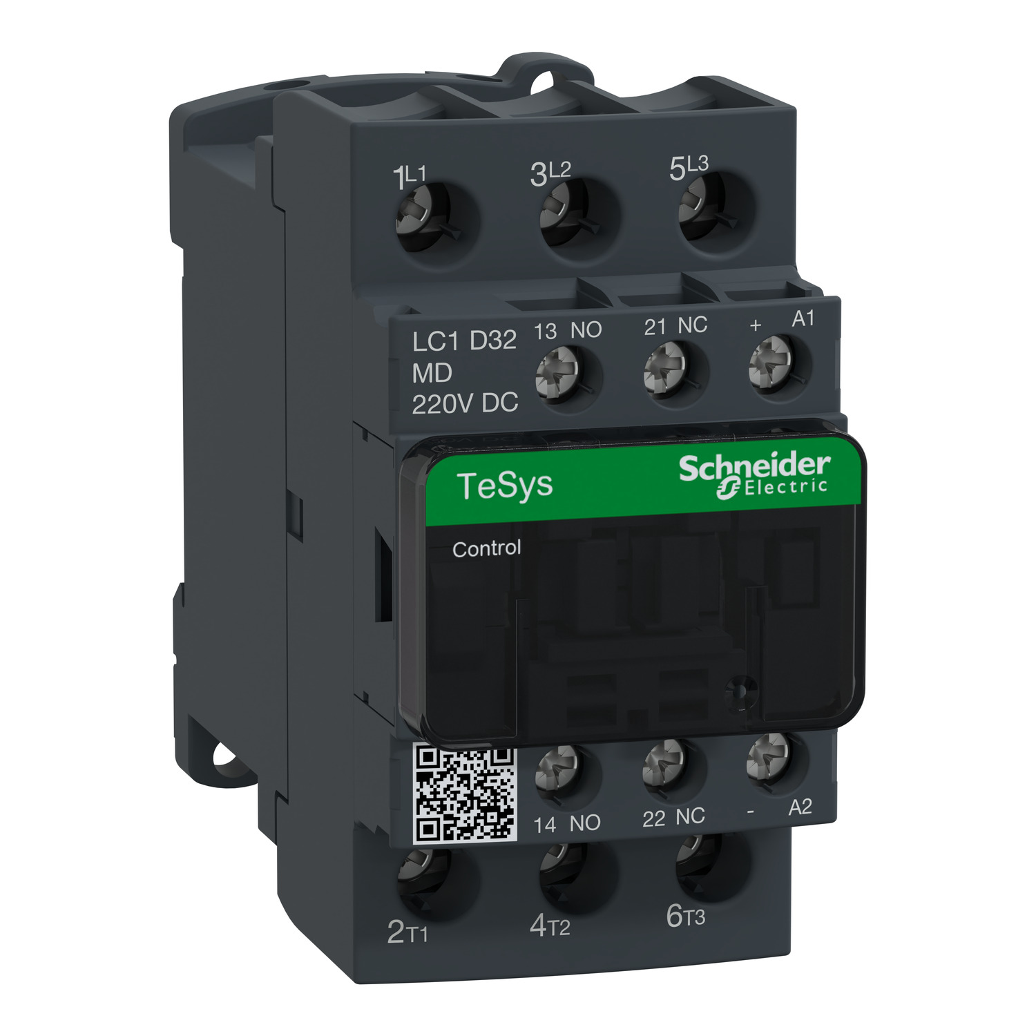 Kontaktor (mágneskapcsoló) 15kW/400VAC-3 3-Z 220VDC 1-z 1-ny csavaros TeSys LC1-D Schneider