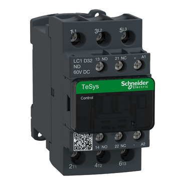 TeSys D, Contactor, TeSys Deca, 3P(3 NO), AC-3/AC-3e, 0 To 440V, 32A, 60VDC Standard Coil