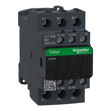 TeSys D, Contactor, TeSys Deca, 3P(3 NO), AC-3/AC-3e, 0 To 440V, 38A, 220VDC Standard Coil