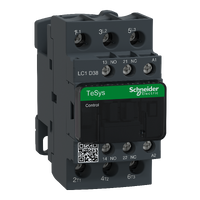  LC1D38P7 LC1D38P7 kontaktor 3P 1NO+1NC 38 A 230 V AC TeSys D kontaktor, 3-polni (3NO), za motorne aplikacije do 38A/690V AC-3 (18.5kW na 400V). Poseduje 230V 50/60Hz AC kalem, 1NO+1NC ugrađene pomoćne kontakte (NC kontakti u ogledalu sertifikovani), sa vijčanim priključcima. Za broj operacija do 3600 ciklusa/sat i za sredine do 60Â°C, obezbeđuje visoku pouzdanost i izdržljivost. Kompaktan (45mm širine), ugradnja na DIN šinu ili pričvršćenje vijcima. Sertifikovan za više standarda (IEC, UL, CSA, CCC, EAC, Marine), zeleni Premium proizvod (RoHS/REACh).         