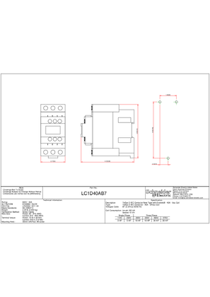 Technical drawing for LC1D40AB7_CAD_DOC