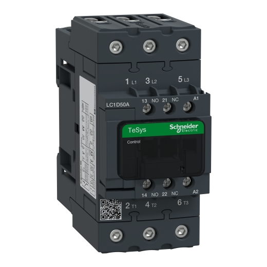 LC1D50AF7 TeSys Deca Contactor - 3P(3 NO) - AC-3 - <= 440 V 50 A - 110 V AC 50/60 Hz coil