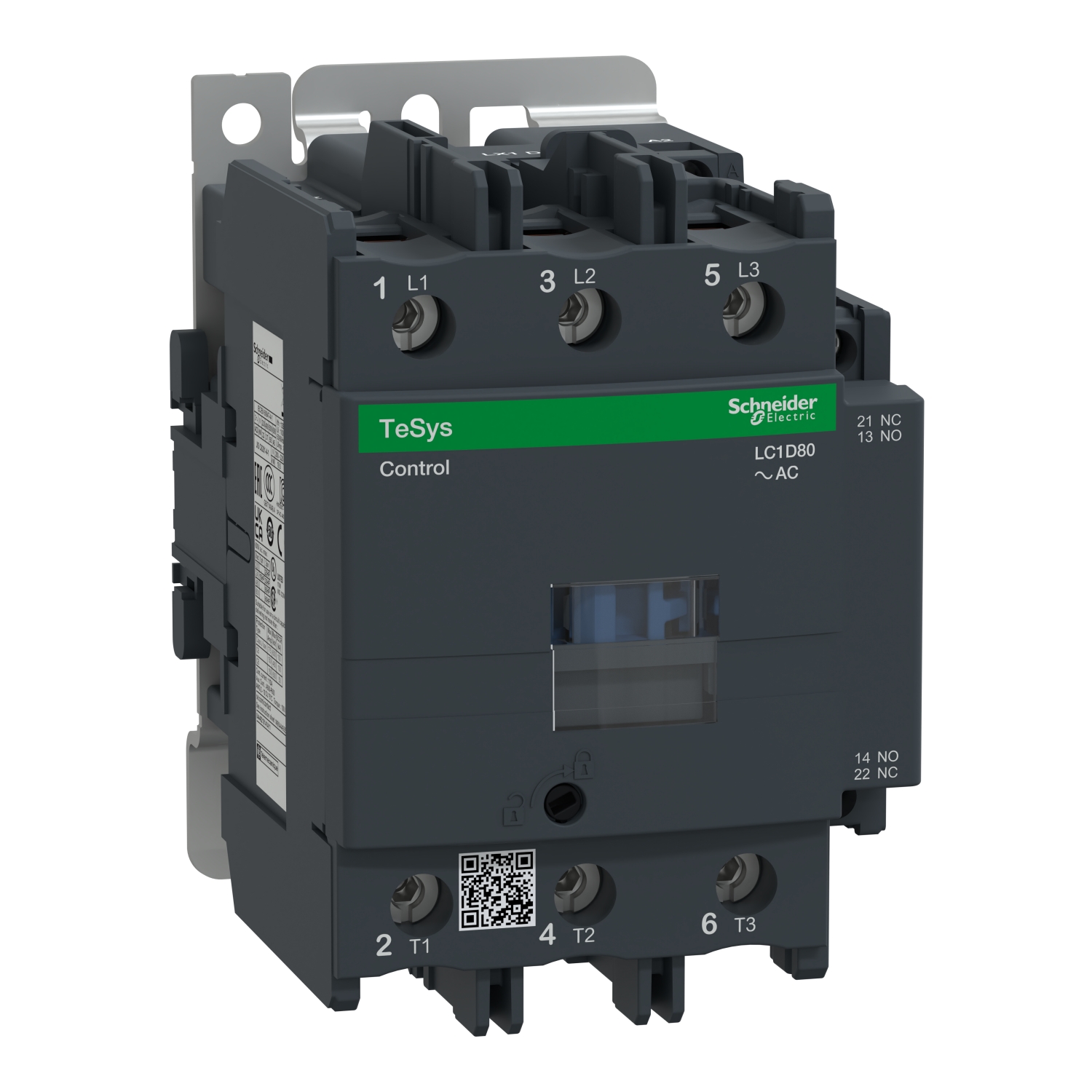 Kontaktor (mágneskapcsoló) 37kW/400VAC-3 3-Z 415VAC 1-z 1-ny csavaros TeSys LC1-D Schneider