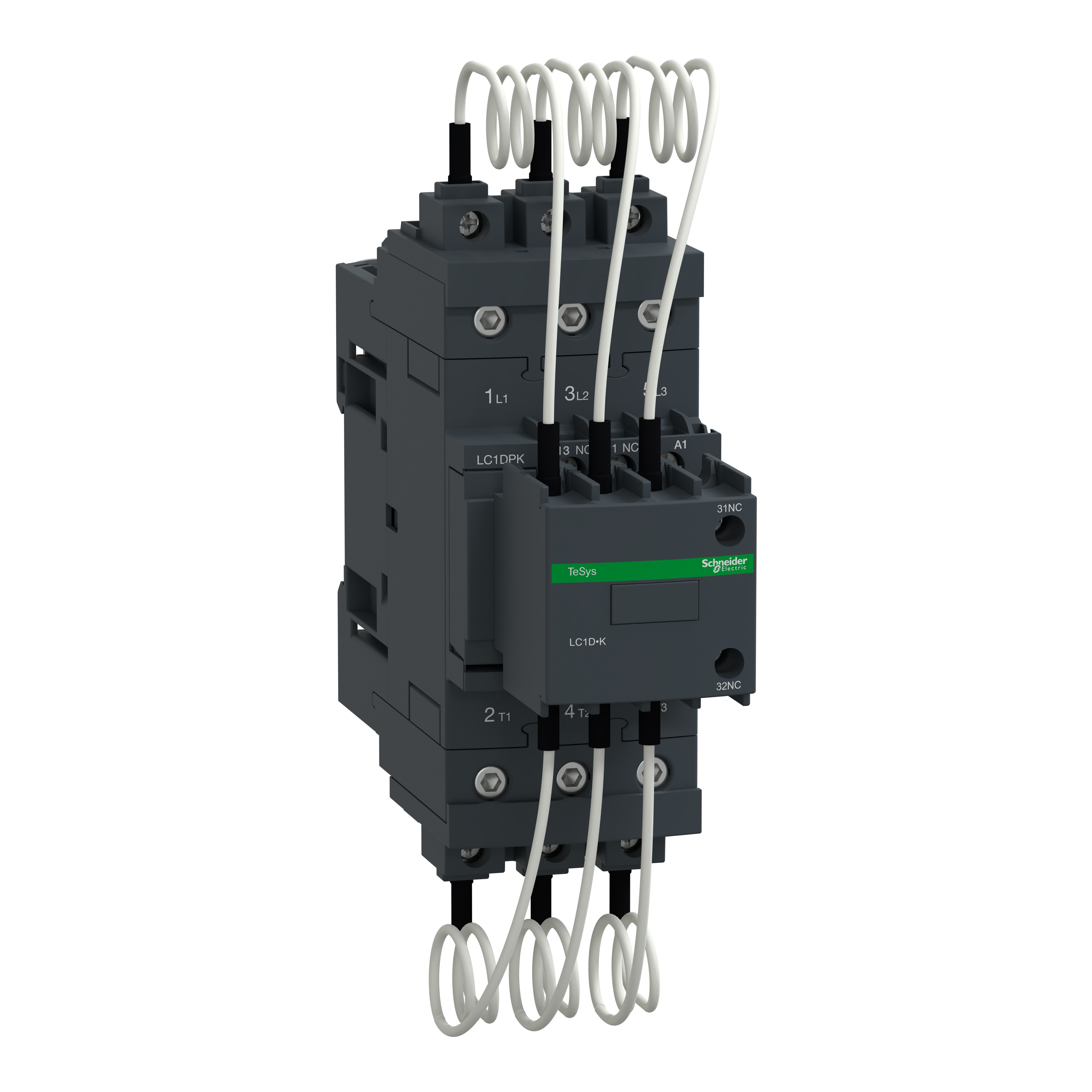 Capacitor contactor, Tesys Deca, 30kVAR at 400/415V 50Hz, 220V AC 50/60Hz coil, EverLink BTR screw terminals