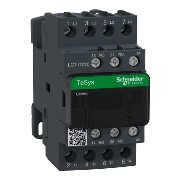 TeSys D, Contactor, TeSys Deca, 4P(4 NO), AC-1, 0 To 440V, 20A, 220VAC 50/60Hz Coil