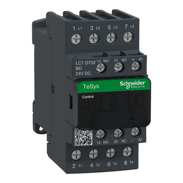 TeSys D, Contactor, TeSys Deca, 4P(4 NO), AC-1, 0 To 440V, 32A, 24VDC Standard Coil