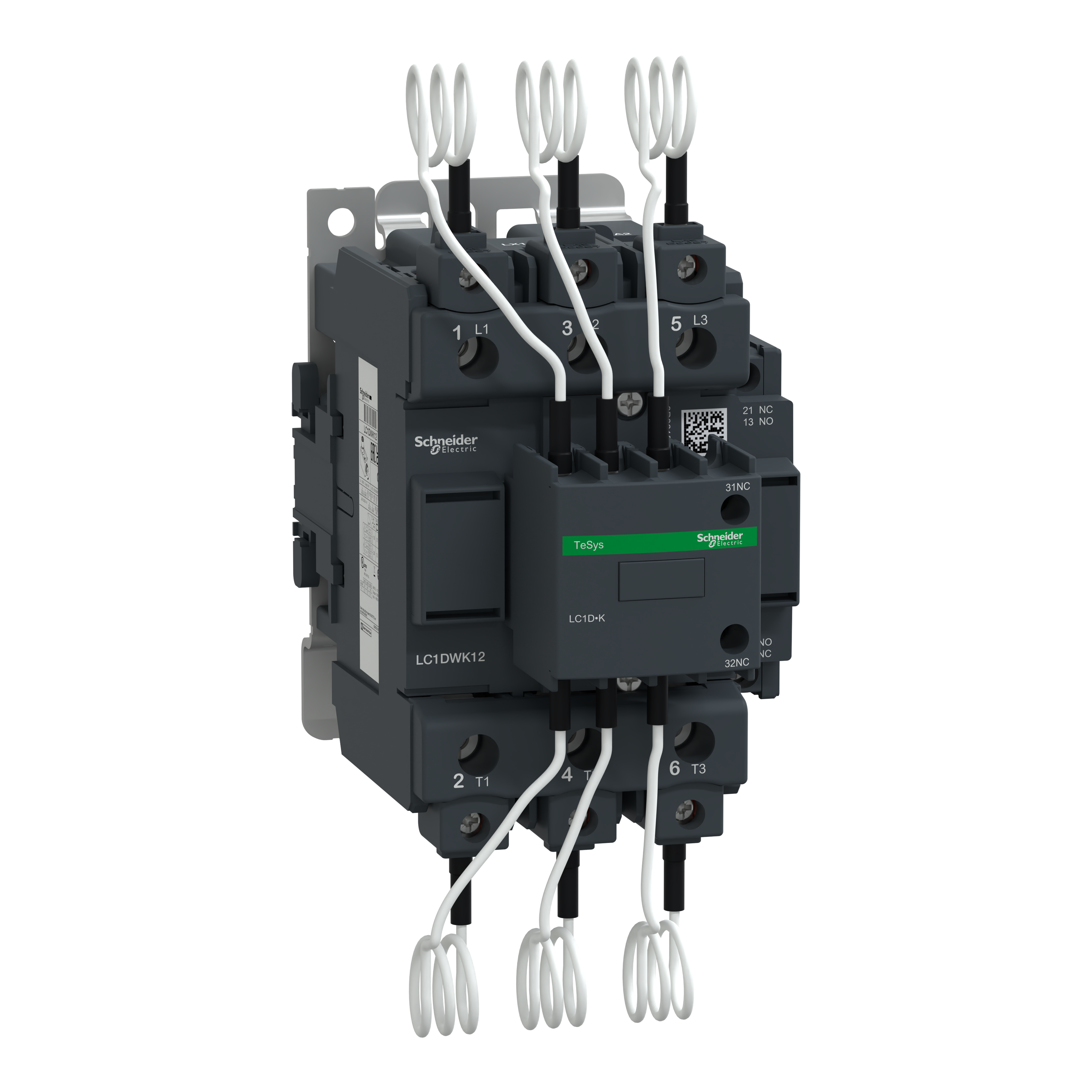 Capacitor contactor, Tesys Deca, 63kVAR at 400/415V 50Hz, 220V AC 50/60Hz coil, screw clamp terminals