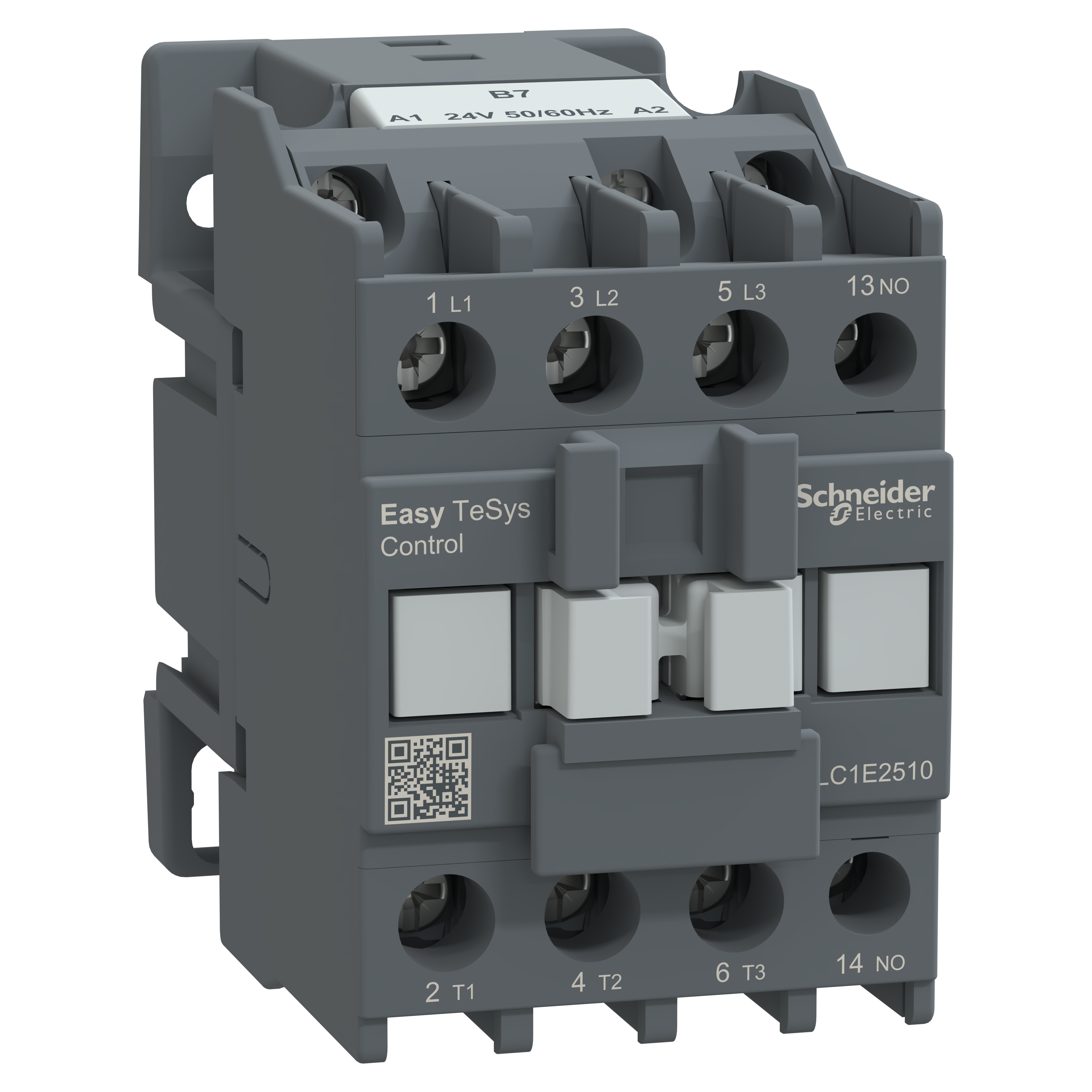 Contactor,Easy TeSys Control,LC1E,3P(3NO),AC-3,<=440V,25A,24V AC coil,50/60Hz,1NO auxiliary contact
