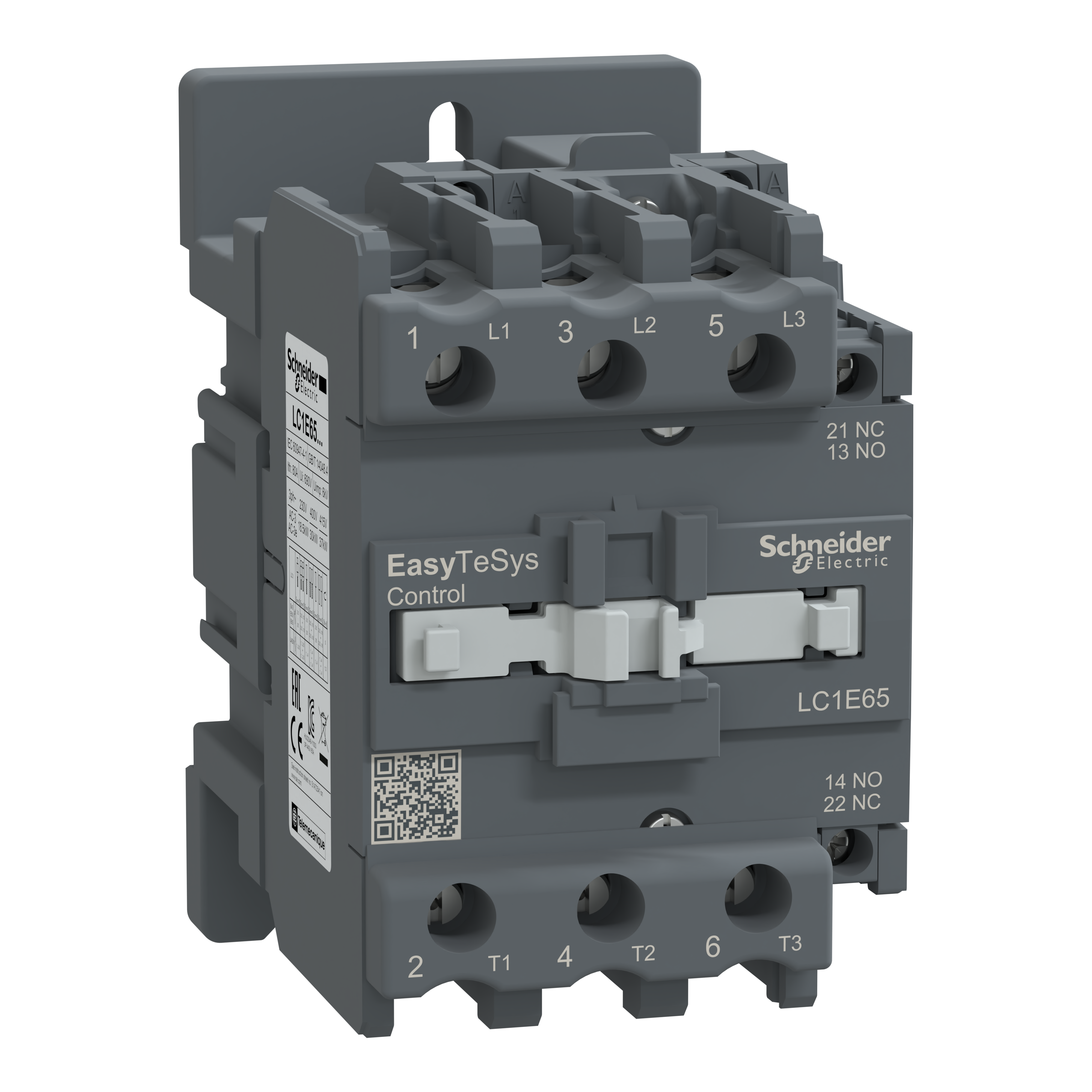 Contactor,Easy TeSys Control,LC1E,3P(3NO),AC-3,<=440V,65A,220V AC coil,50Hz