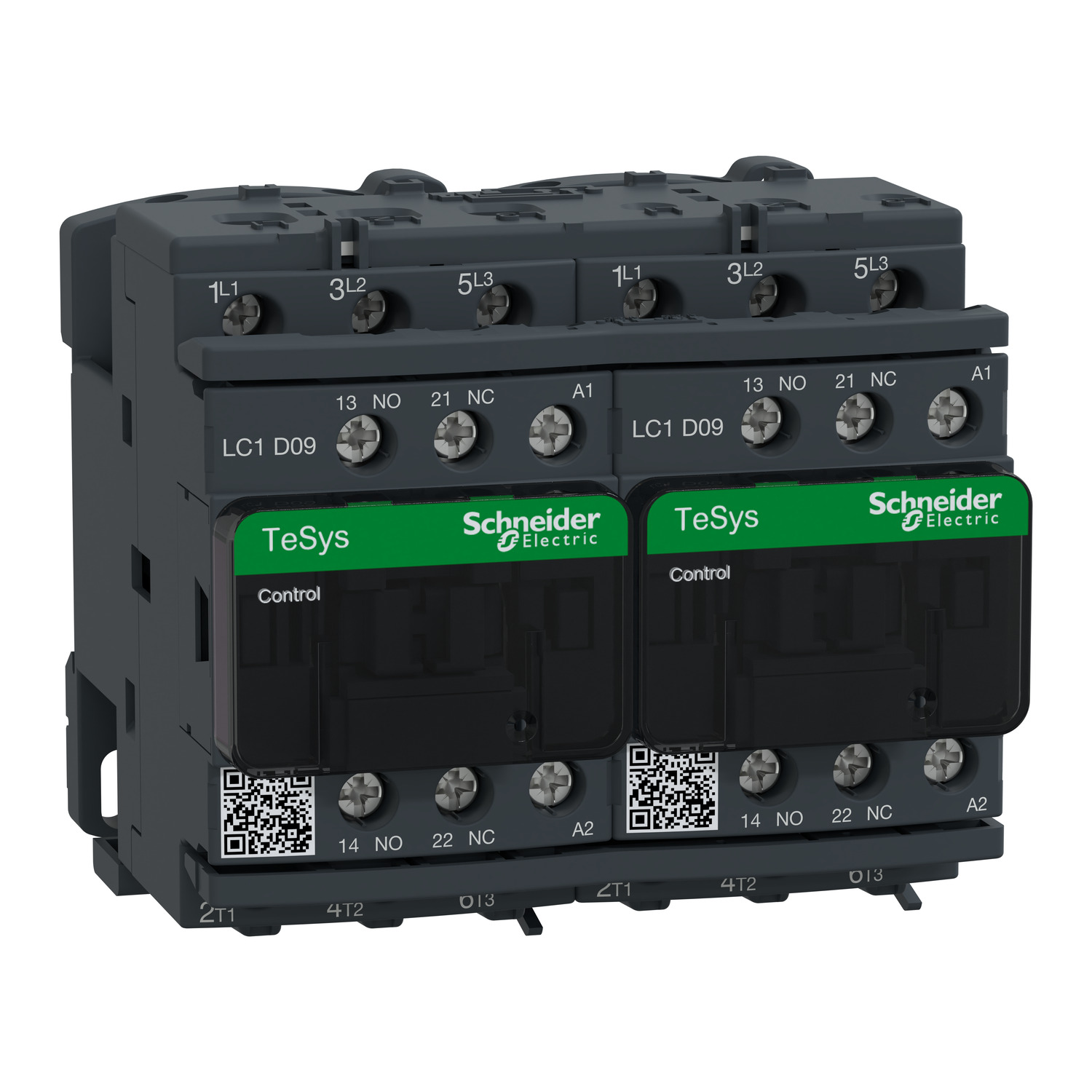 Kontaktorkombináció (mágneskapcsoló) irányváltó 4kW/400VAC-3 220VAC csavaros TeSys LC2-D Schneider