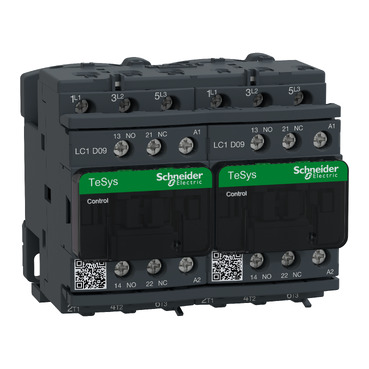 AC irányváltó, 4kW/9A (400V, AC3), csavaros csatlakozás, 1Z+1NY LC2D09P7