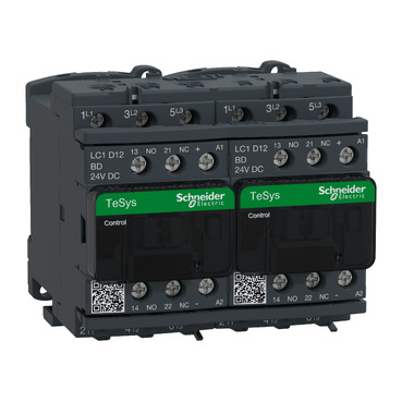 DC irányváltó, 5,5kW/12A (400V, AC3), csavaros csatlakozás,1Z+1NY LC2D12BD