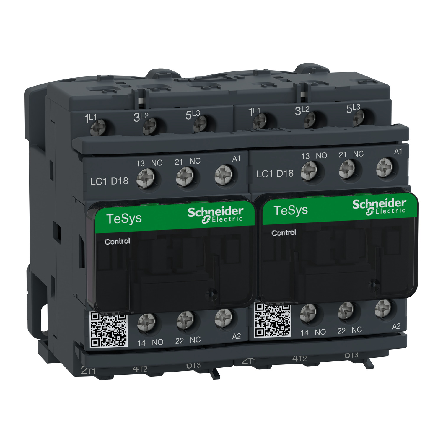 Kontaktorkombináció (mágneskapcsoló) irányváltó 7.5kW/400VAC-3 115VAC csavaros TeSys LC2-D Schneider