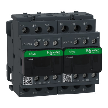 AC irányváltó, 11kW/25A (400V, AC3), csavaros csatlakozás, 1Z+1NY LC2D25M7