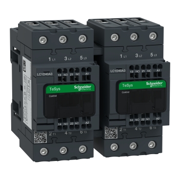 3 pólusú irányváltós mágneskapcsoló Everlink (AC3, 400V 40A) rugós vezérlő sorkapoccsal 115V AC 50/60Hz LC2D40A3FE7