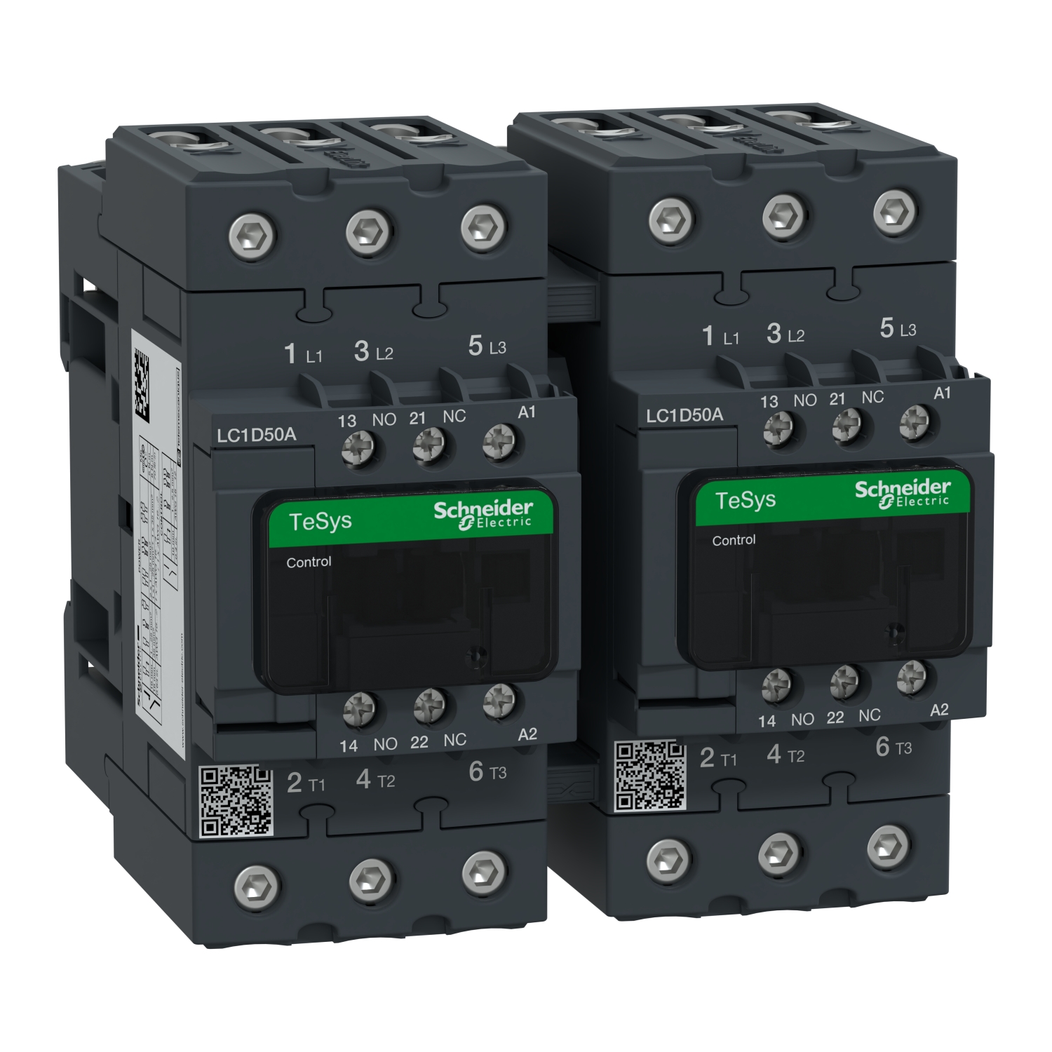 Kontaktorkombináció (mágneskapcsoló) irányváltó 22kW/400VAC-3 48VAC csavaros TeSys LC2-D Schneider