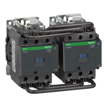 AC irányváltó, 37kW/80A (400V, AC3), csavaros csatlakozás, 1Z+1NY LC2D80F7