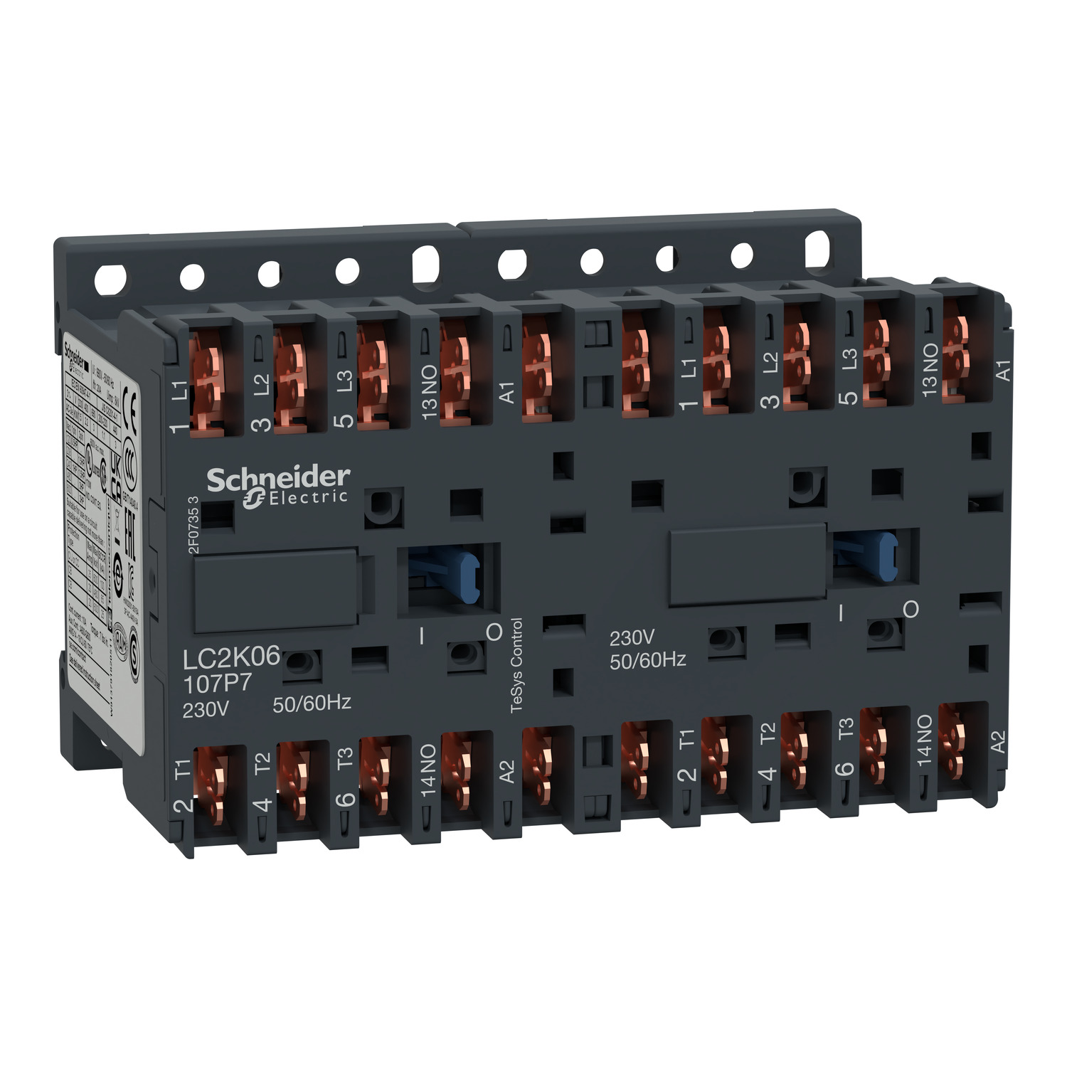 Kontaktorkombináció (mágneskapcsoló) irányváltó 4kW/400VAC-3 24VAC csúszósarus TeSys LC2-K Schneider