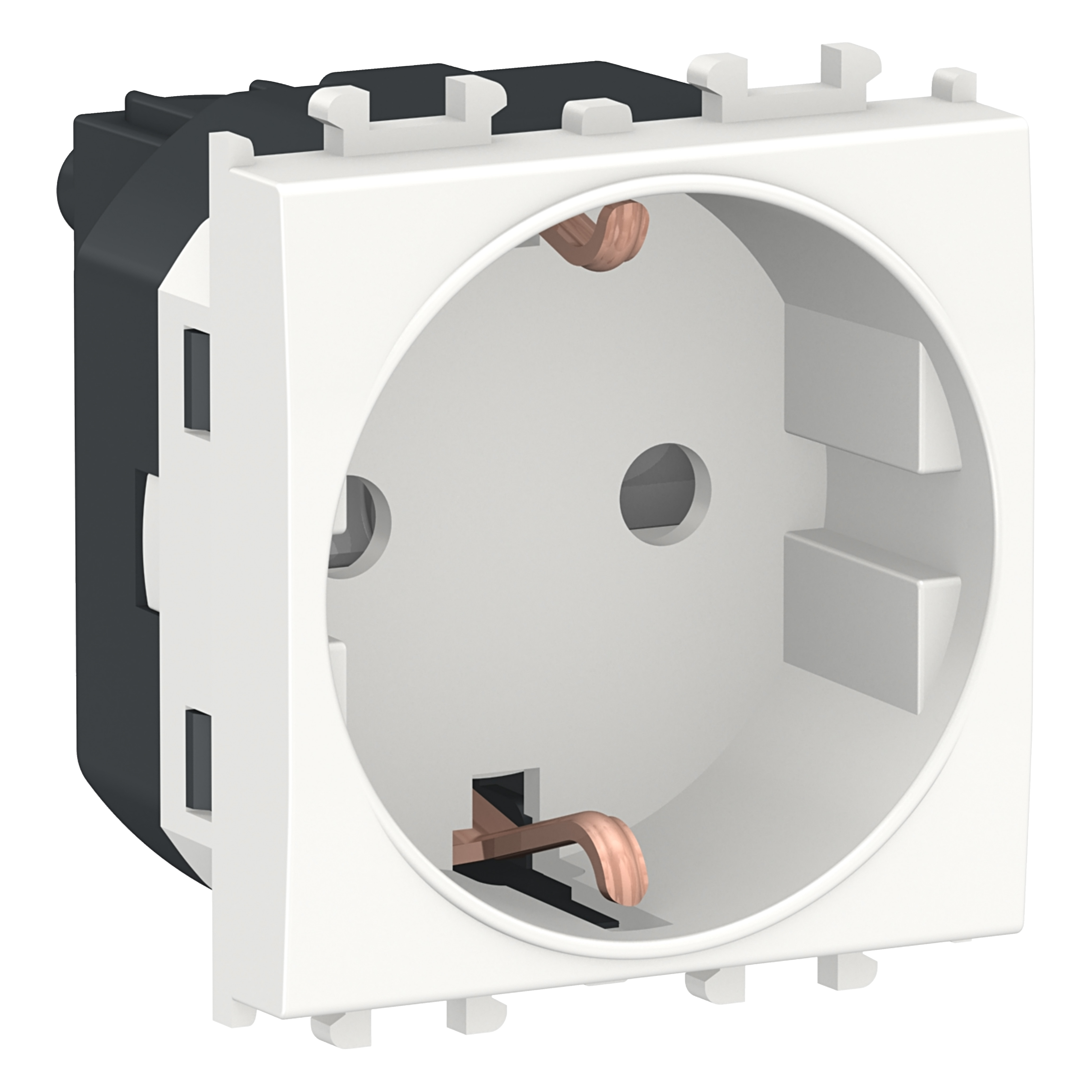Easy Styl, socket-outlet, 2P + E with shutters, 2 modules, white