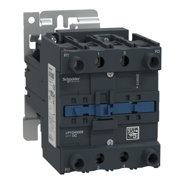 AC mágneskapcsoló, 60A (AC1), csavaros csatlakozású, 2Z+2NY pólusú, 18,5KW/400V 40A 24VDC LP1D40008BD