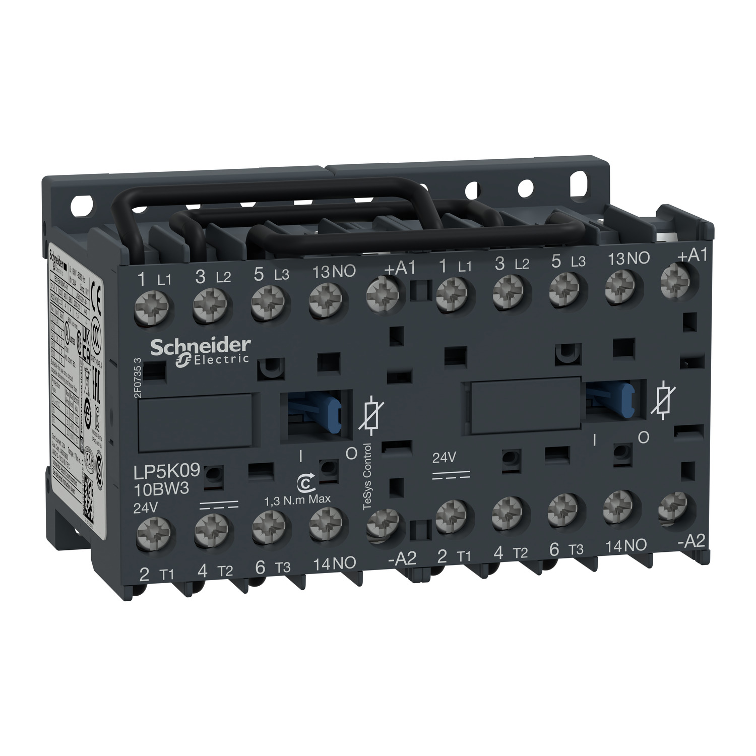 Kontaktorkombináció (mágneskapcsoló) irányváltó 4kW/400VAC-3 24VDC csavaros TeSys LP5-K Schneider