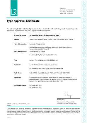 Marine_Certificate_TeSys D_LRD01-35&LR3D01-35