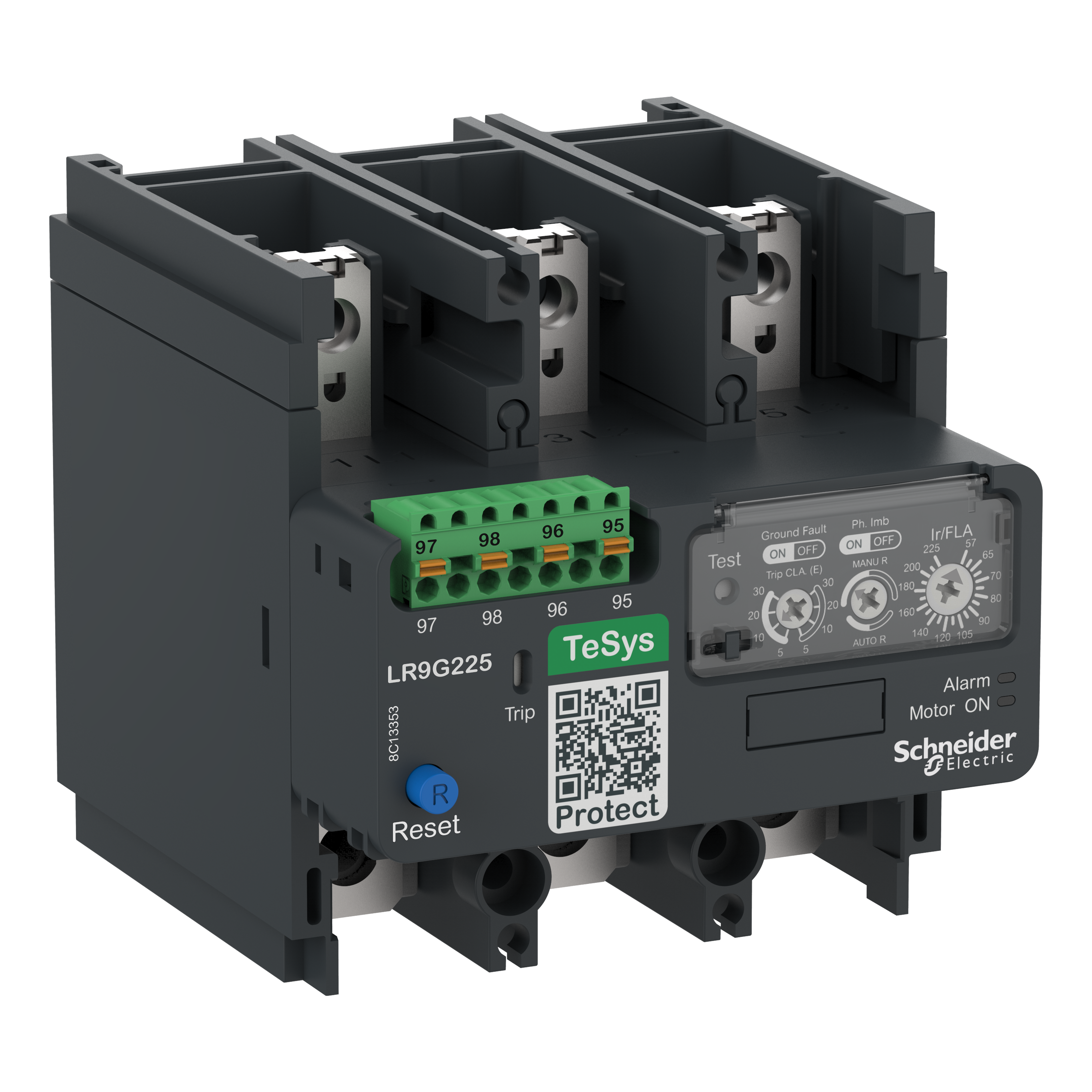 Electronic thermal overload relay,TeSys Giga,28-115 A,class 5E-30E,push-in control connection