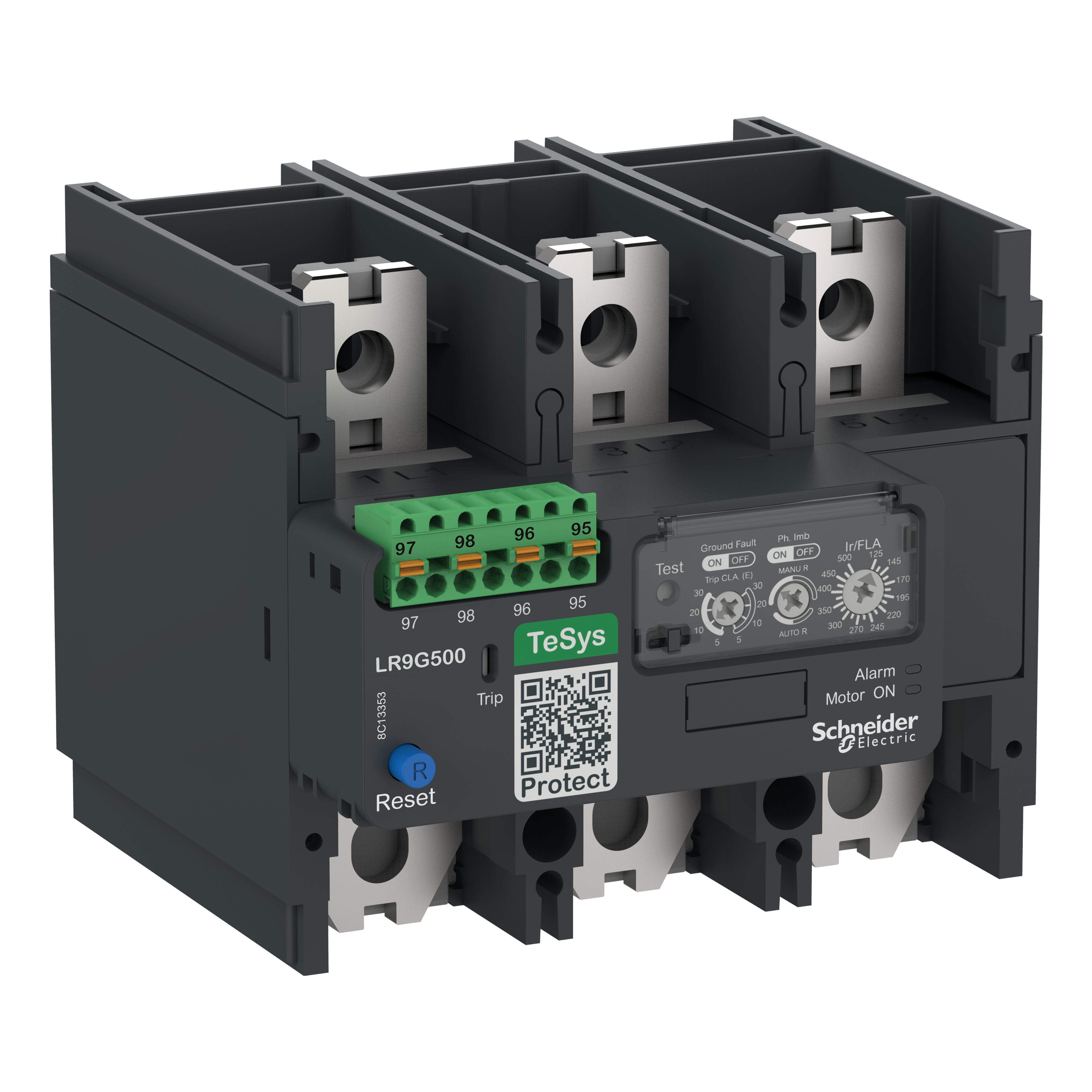 Electronic thermal overload relay,TeSys Giga,125-500 A,class 5E-30E,push-in control connection