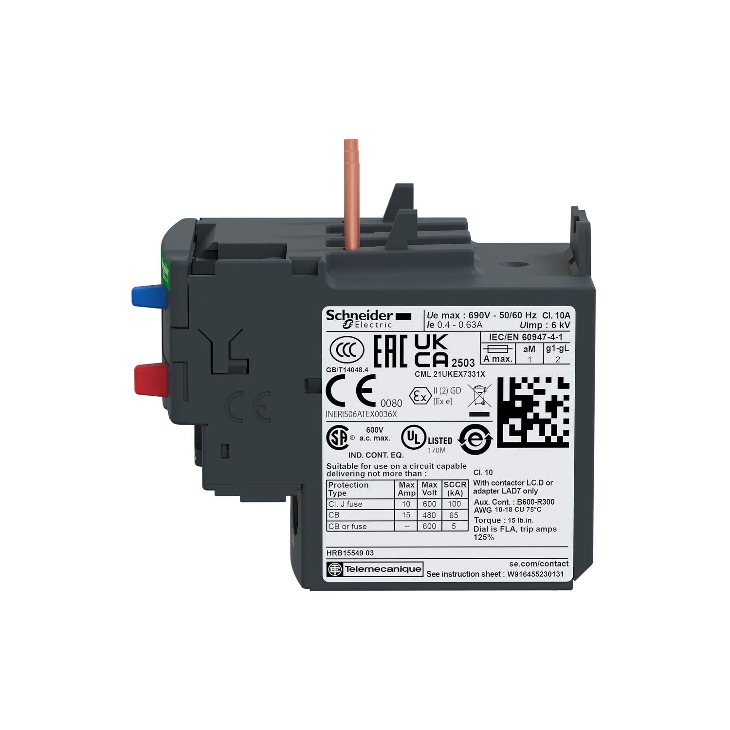 LRD356 - TeSys Deca thermal overload relays - 3038 A - class 